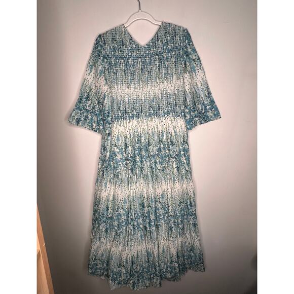 Christy Dawn Blue & Green Floral Basil Maxi Dress Size XL - Picture 6 of 12